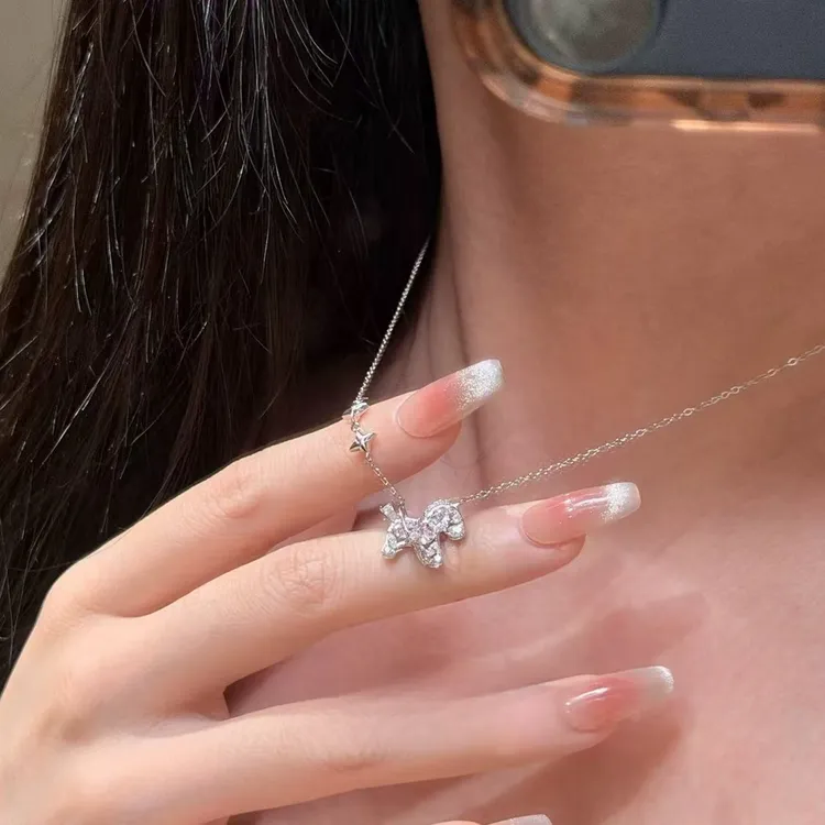 铜合金吊坠 「马上成功」有钱可爱生肖马轻奢精致吊坠百搭锁骨链女