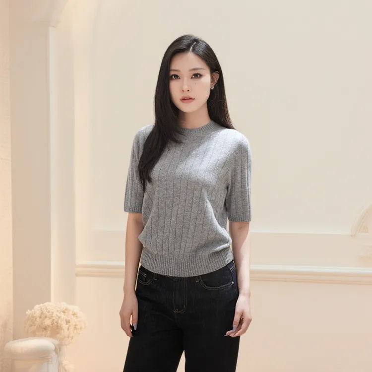 【绒耀自然】新疆GTS天山羊绒圆领套头款女宽松型毛针织衫套头上衣秋冬女纯绒