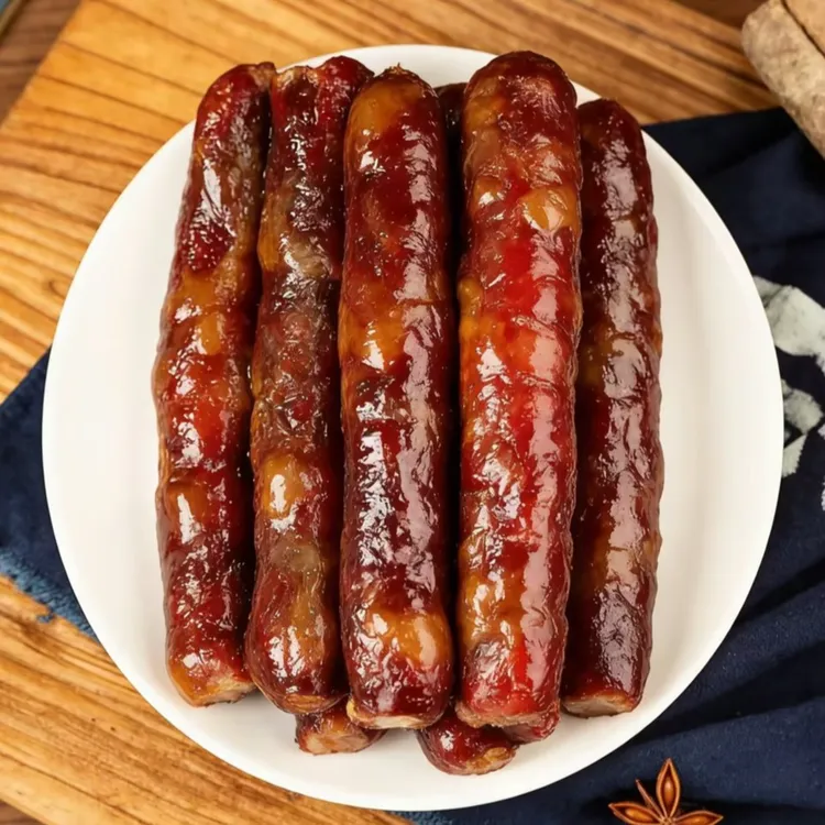 贵州特产柴火烟熏跑山猪纯肉腊肠五香麻辣口味农家手工自制