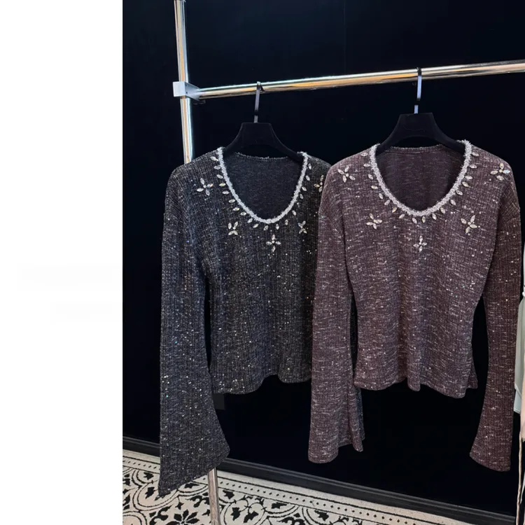 【宝格薇】买手店｜轻奢重工定制喇叭袖新款上衣秋冬new9252#