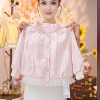 MOMOCO秋季新款女童潮流蝴蝶粉色外套