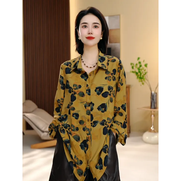 BEIJU 2025新款时尚气质百搭显瘦轻奢洋气长袖设计感衬衫女5359