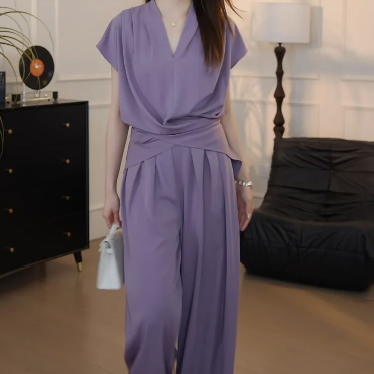 设计师高级气质显瘦休闲两件套时尚C5415