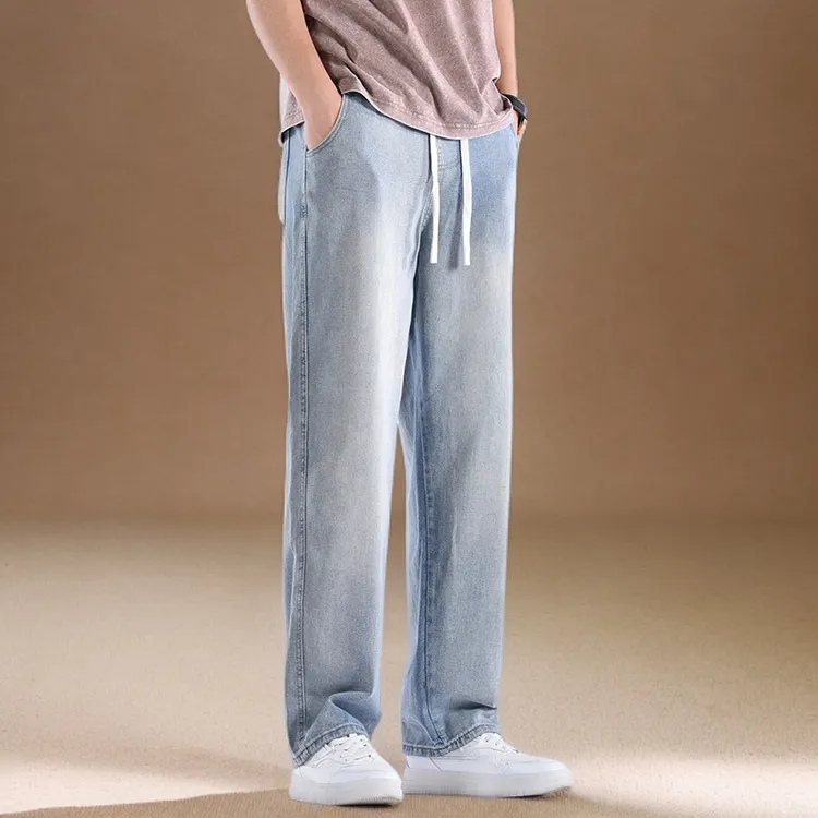 高级感品质男装裤子新款港风夏季牛仔裤男士裤子日常通勤休闲裤男