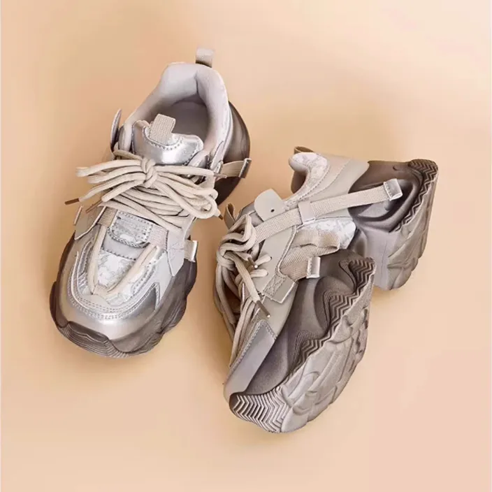 纪诗哲女鞋休闲百搭厚底增高老爹鞋女新款轻便透气耐磨时尚运动鞋