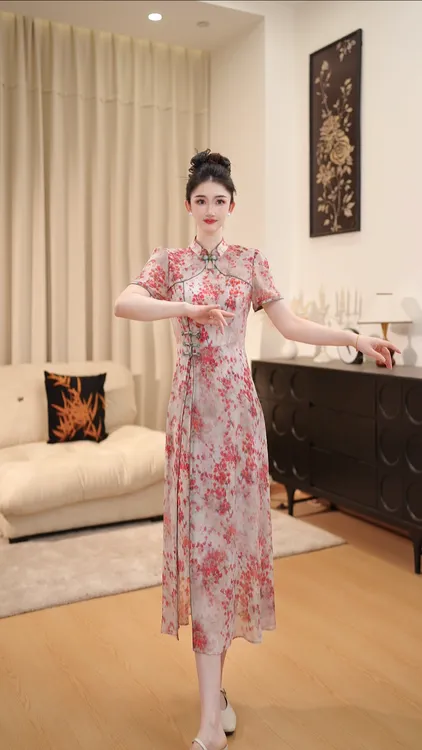 2025夏季新款短袖显瘦轻奢时尚气质大码连衣裙DLS0676