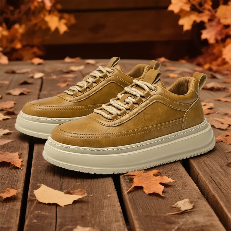 男士百搭潮流秋冬马丁靴新款休闲短靴厚底增高加绒时尚复古风板鞋商品图