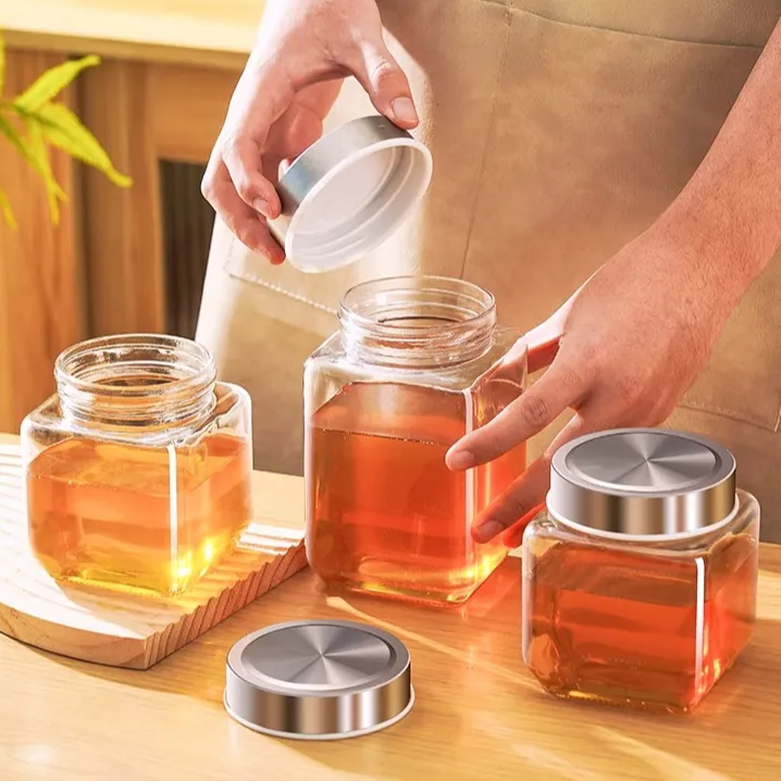 加厚蜂蜜瓶玻璃加厚无铅分装蜂蜜专用果酱罐头酱菜空瓶密封储物罐