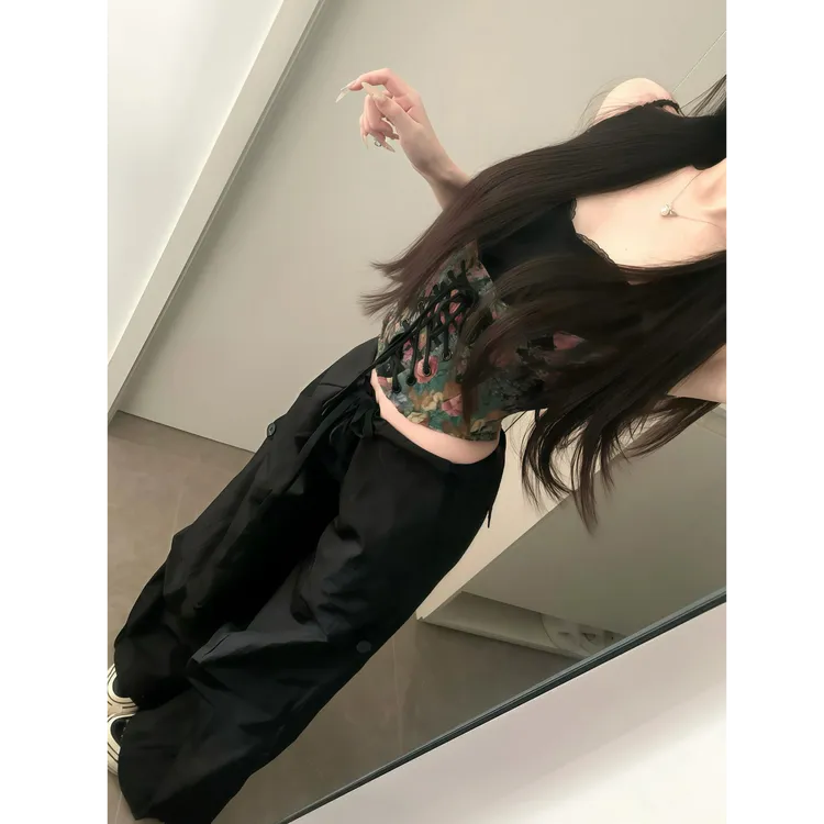 【鸢尾画布】时尚一字肩抹胸收腰吊带背心女夏季上衣配显瘦休闲裤
