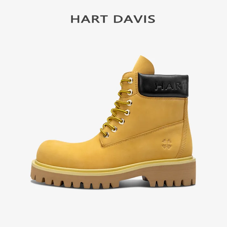 HART DAVIS/赫德戴維斯德比马丁靴秋冬厚底头层牛皮大黄靴作战靴