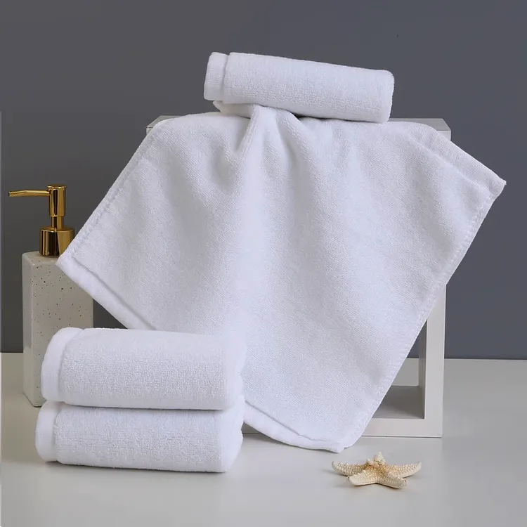 （10条包邮）竹元素白棉方巾家用做卫生厨师抓锅饭店擦手餐厅30*30