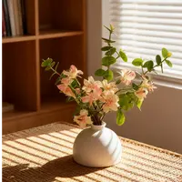 香槟色牵牛花 绢布材质 客厅餐桌茶几假花仿真花