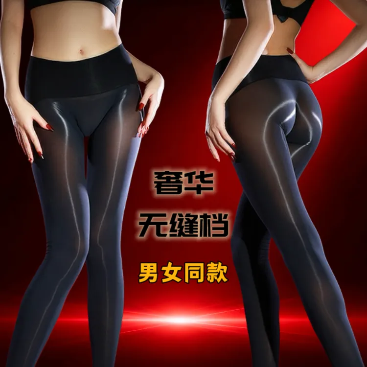 奢华钻光油亮男女无缝100d高级丝袜秋冬季天鹅绒性感黑丝打底裤袜