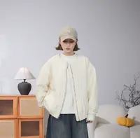 秋款宽松大版百搭竖条纹拉链外套