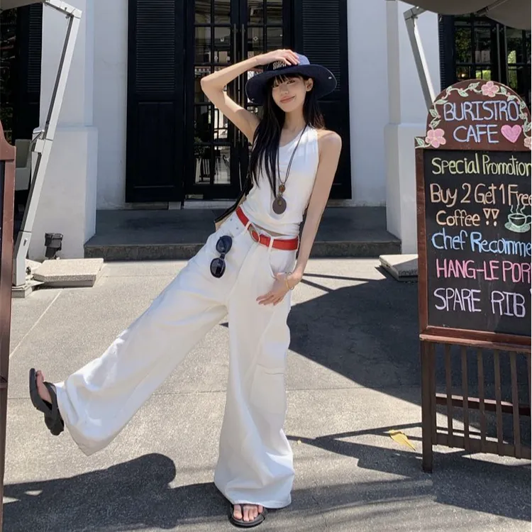 美式辣妹设计感挂脖背心女夏季2025新款气质修身显瘦性感上衣外穿