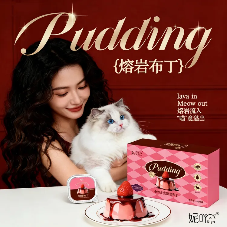 妮吖猫罐头熔岩布丁猫主食湿粮补充营养长肉发腮爆珠布丁补水解馋