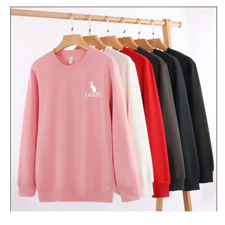 【Dai Shu袋鼠】秋冬长袖印花圆领常规型卫衣百搭宽松休闲度假风