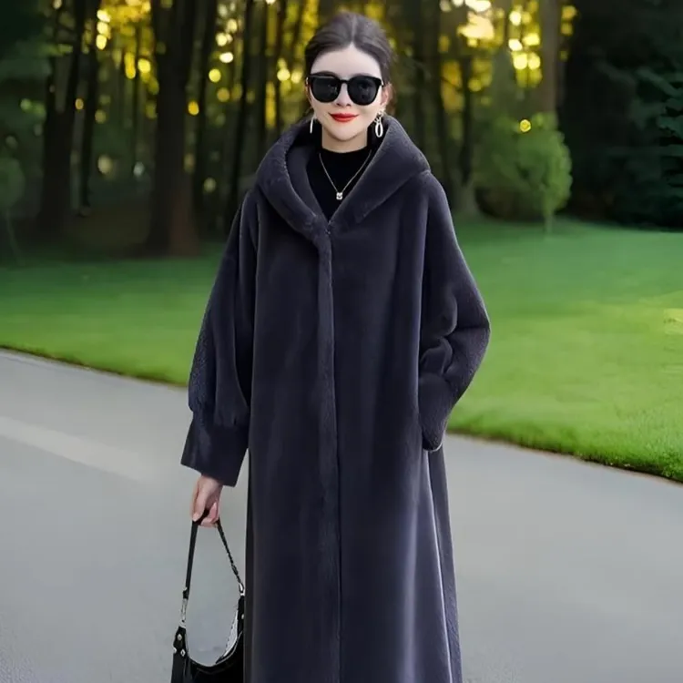 【衣长100厘米】海宁连帽高端毛皮大衣金标正版气质加厚冬外套