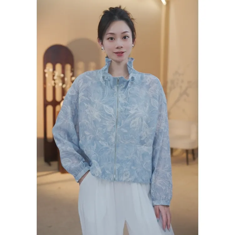 25春夏立领水兰花防晒外套 33821