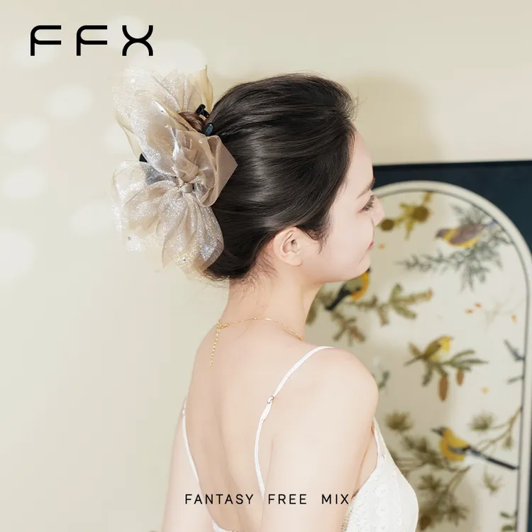 弗弗西FFX【墨羽仙踪】高级优雅质感头包脸抓夹