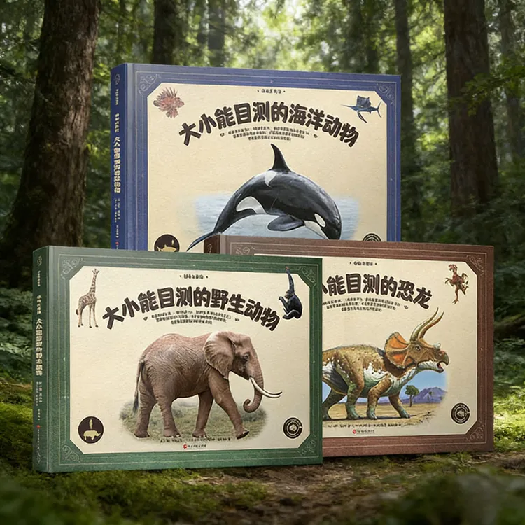 动物百科全书大小能目测少儿0-3岁恐龙绘本精装3岁百科全书揭秘