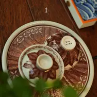【9.27套组】大芭蕉叶盖碗+压手杯+超薄壶承