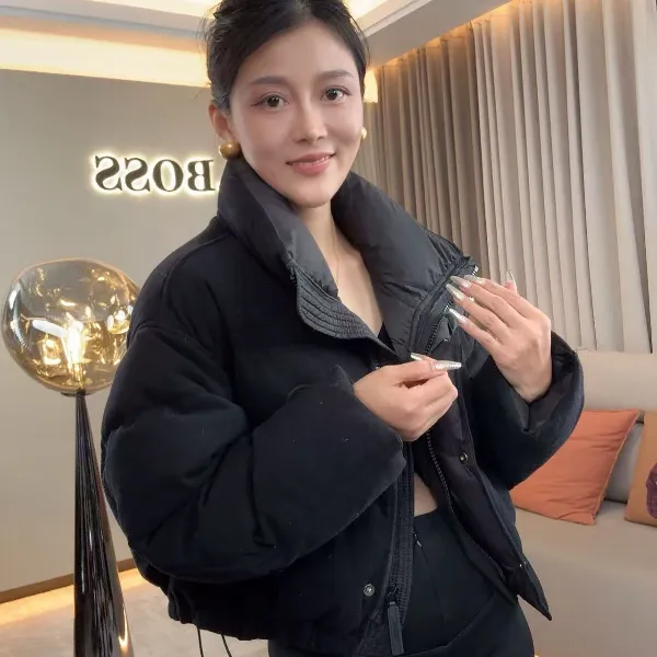 【耿老板6140#P】高级天鹅绒面料小众设计师款高级感安心绒羽绒服