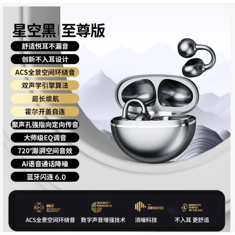 2025新款夹耳蓝牙耳机高音质长续航舒适降噪运动GTS15商品图