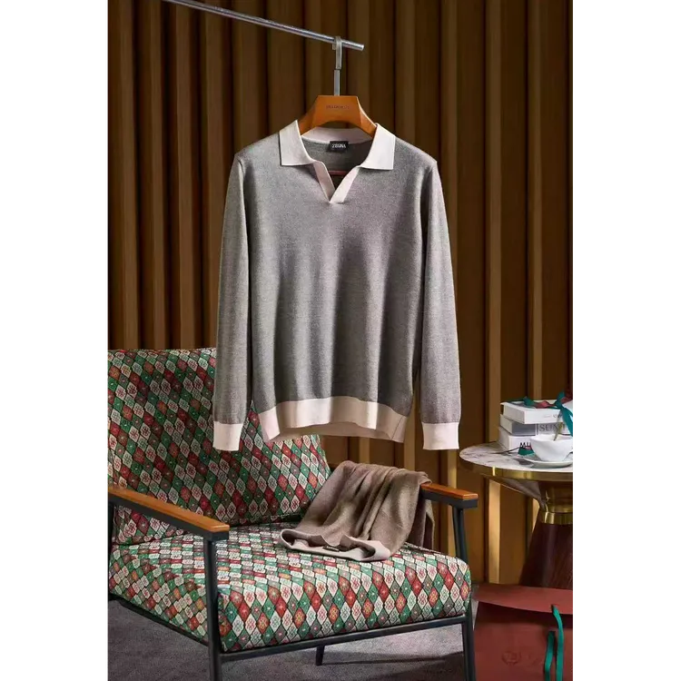 男士海鸥领山羊绒毛衫2501秋冬男装轻奢舒适宝宝绒时尚羊绒衫/娜