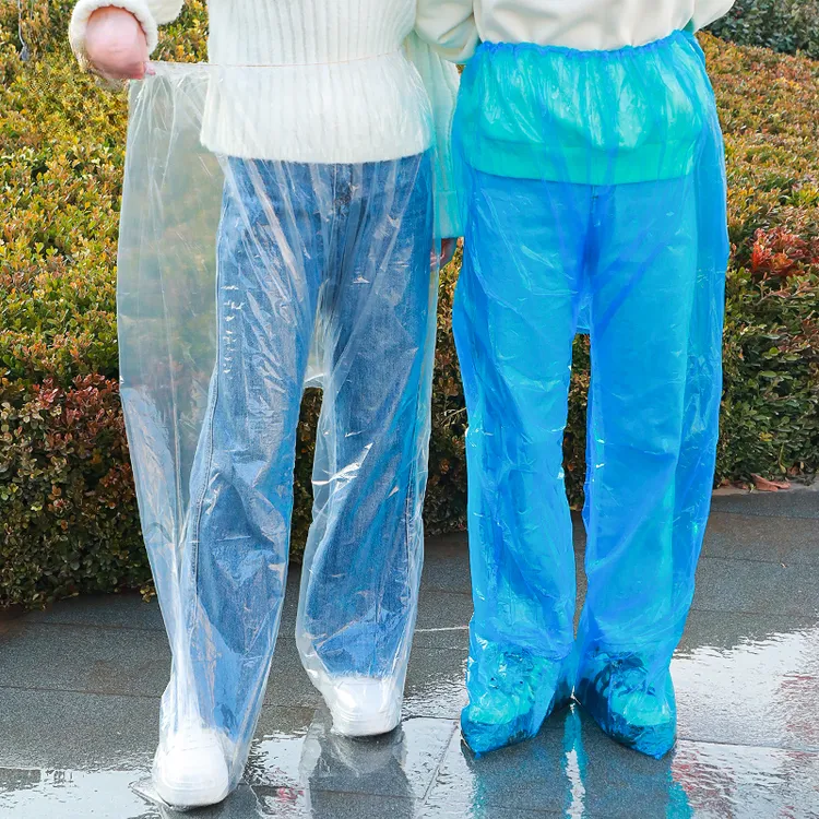 一次性成人雨裤便携加大加厚户外出游防水防暴雨漂流下半身雨裤套