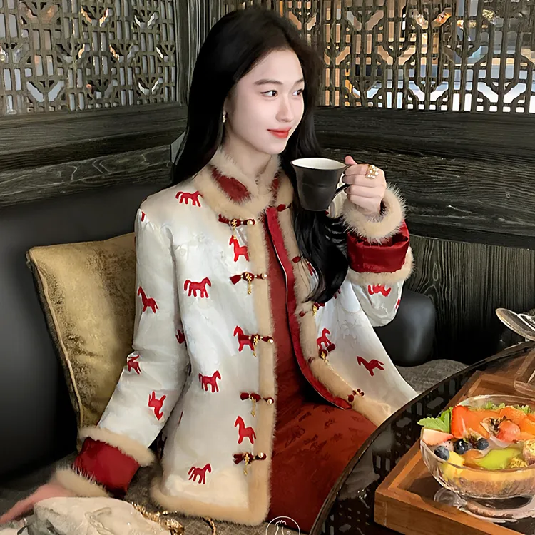 新中式国风轻奢羽绒服女士冬季新款女神范时髦双面穿百搭气质外套