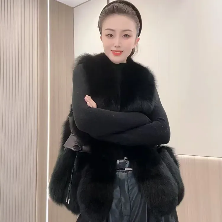 2025款时尚气质冬季洋气韩版毛马甲外套25015女款