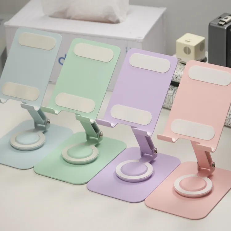 马卡龙支架多巴胺全加厚旋转手机桌面平板电脑ipad折叠直播懒人