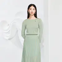 【晨粉专享价】冬季款圆领蝴蝶结保暖套头针织衫毛衣女上衣