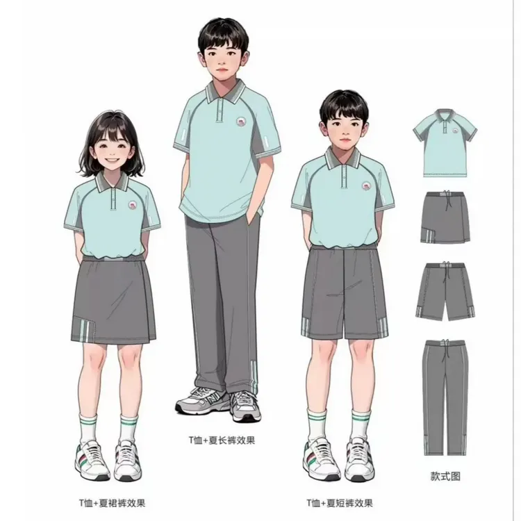 新款江西赣州校服小学初中，高中男女同款学生时尚宽松夏款透气