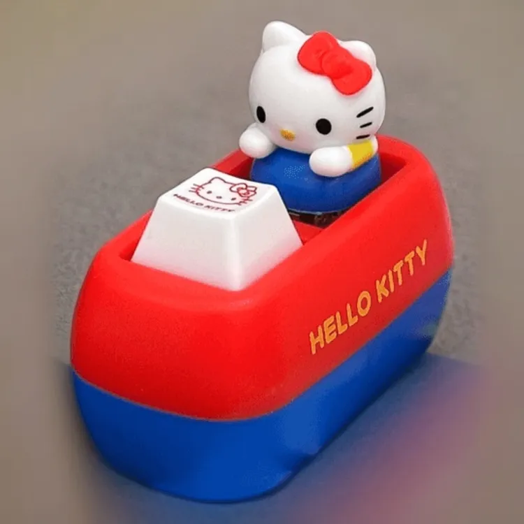 hellokitty按键钥匙扣发音解压玩具键盘键帽可爱kt猫发声按键挂件