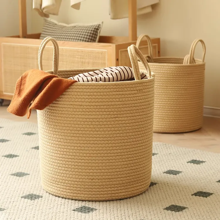 黄麻脏衣篓家用ins风不伤衣脏衣服收纳筐内衣毛绒玩具玩偶收纳TJ