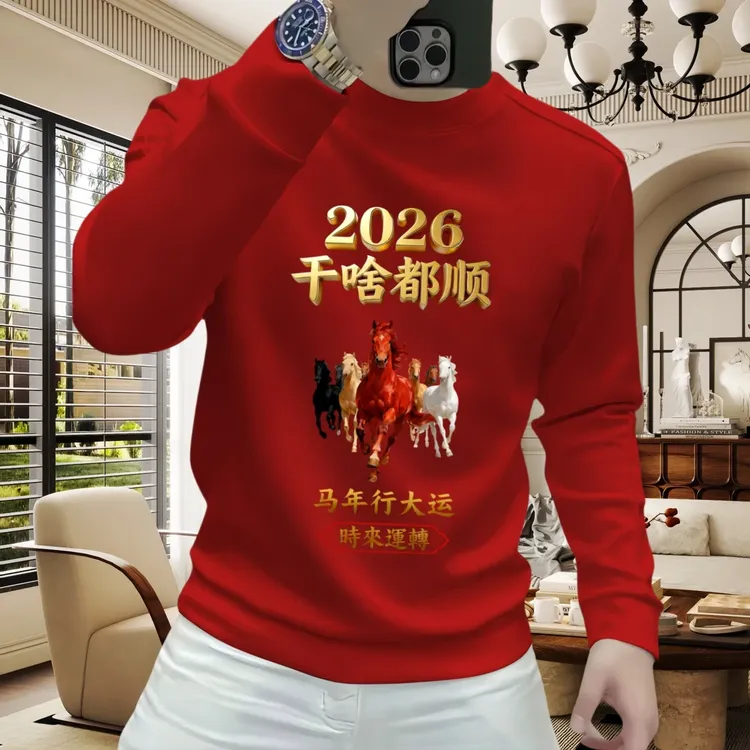 潮牌新款卫衣长袖重磅百搭轻奢圆领男士上衣常规秋冬款加绒加厚