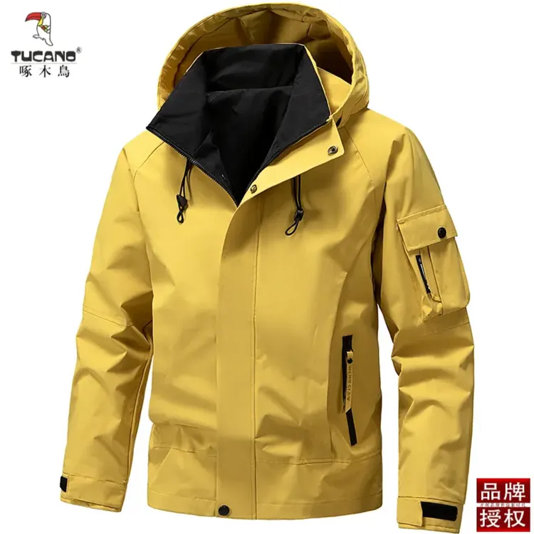 啄木鸟三防冲锋衣夹克春秋冬季工装钓鱼帅气休闲百搭洋气男士外套