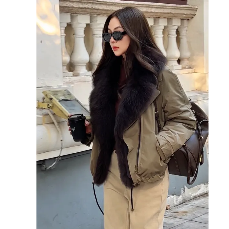 【容雨RYHOME】狐狸毛领高端毛领可拆卸派克鹅绒服外套254YF1499