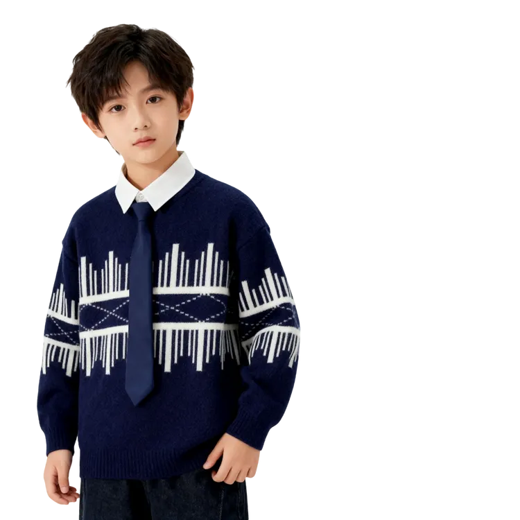 男童毛衣秋冬款2025新款加厚保暖男孩洋气中大童儿童百搭针织衫潮