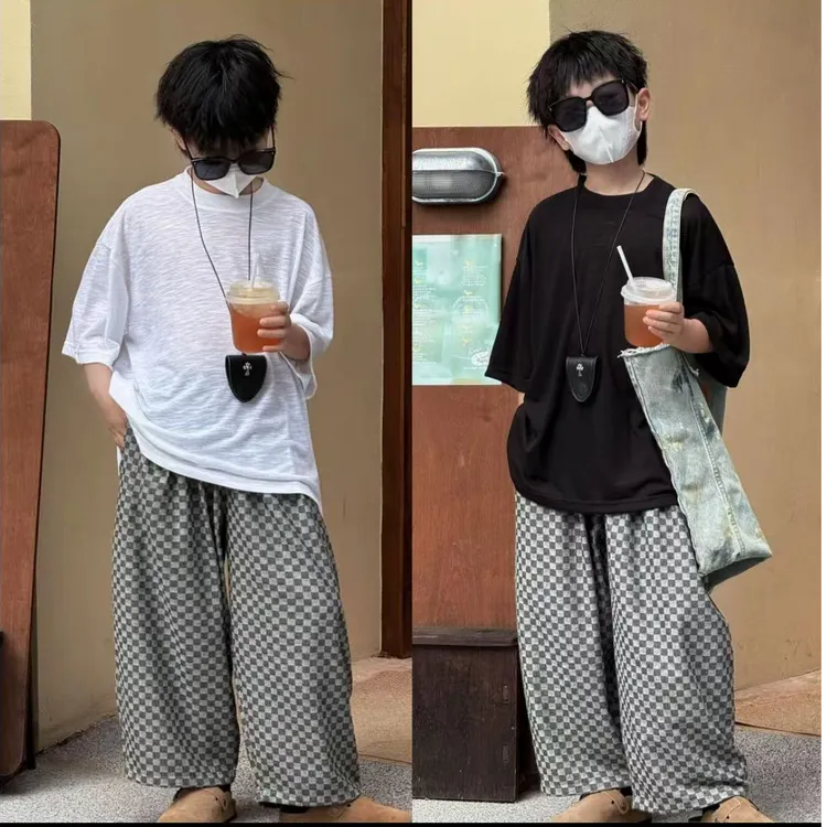 男童夏装套装2025新款儿童装中大童酷帅气运动薄款冰丝夏季夏款潮