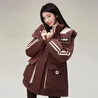  0316棉服时尚高级感户外百搭收腰女士撞色棉衣