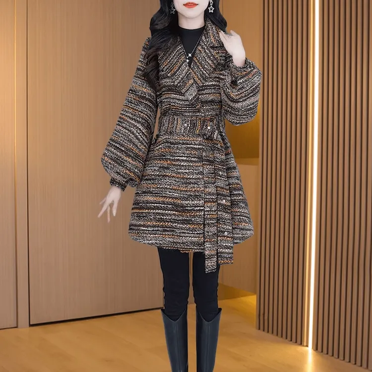 【现货】22210优雅新款气质时尚大气减龄休闲收腰显瘦外套M-4XL