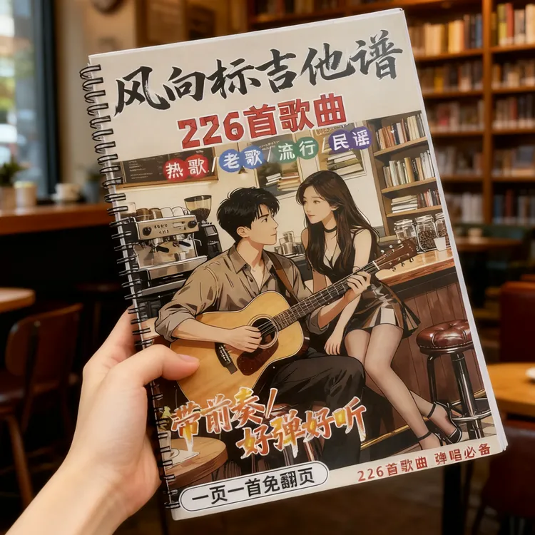 风向标吉他谱 226首歌曲 新歌老歌民谣 带前奏 免翻页铁圈装订