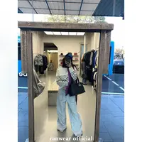 Ranwear‘dirtyfit脏脏裤’前口袋手工泼墨工艺设计感腰头牛仔裤