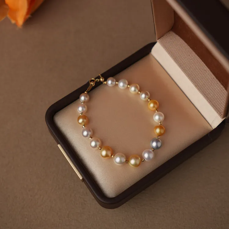 海水akoya珍珠手链5-8mm18k海水混彩糖果手链甜美治愈精致感礼物