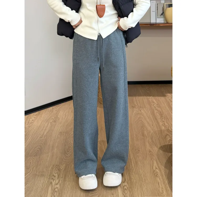 小个子圆圆DGS2501立体裁剪显瘦运动直筒卫裤加绒季候冬季休闲裤