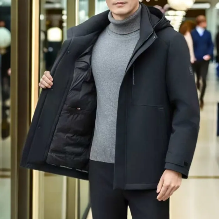 【9606】鹅绒活里活面男士商务脱卸羽绒服百搭