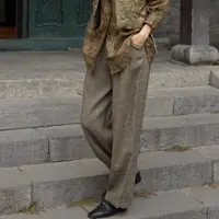 AUTI SEMINARIO羊毛宽松打褶阔腿长裤